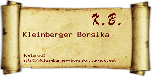 Kleinberger Borsika névjegykártya